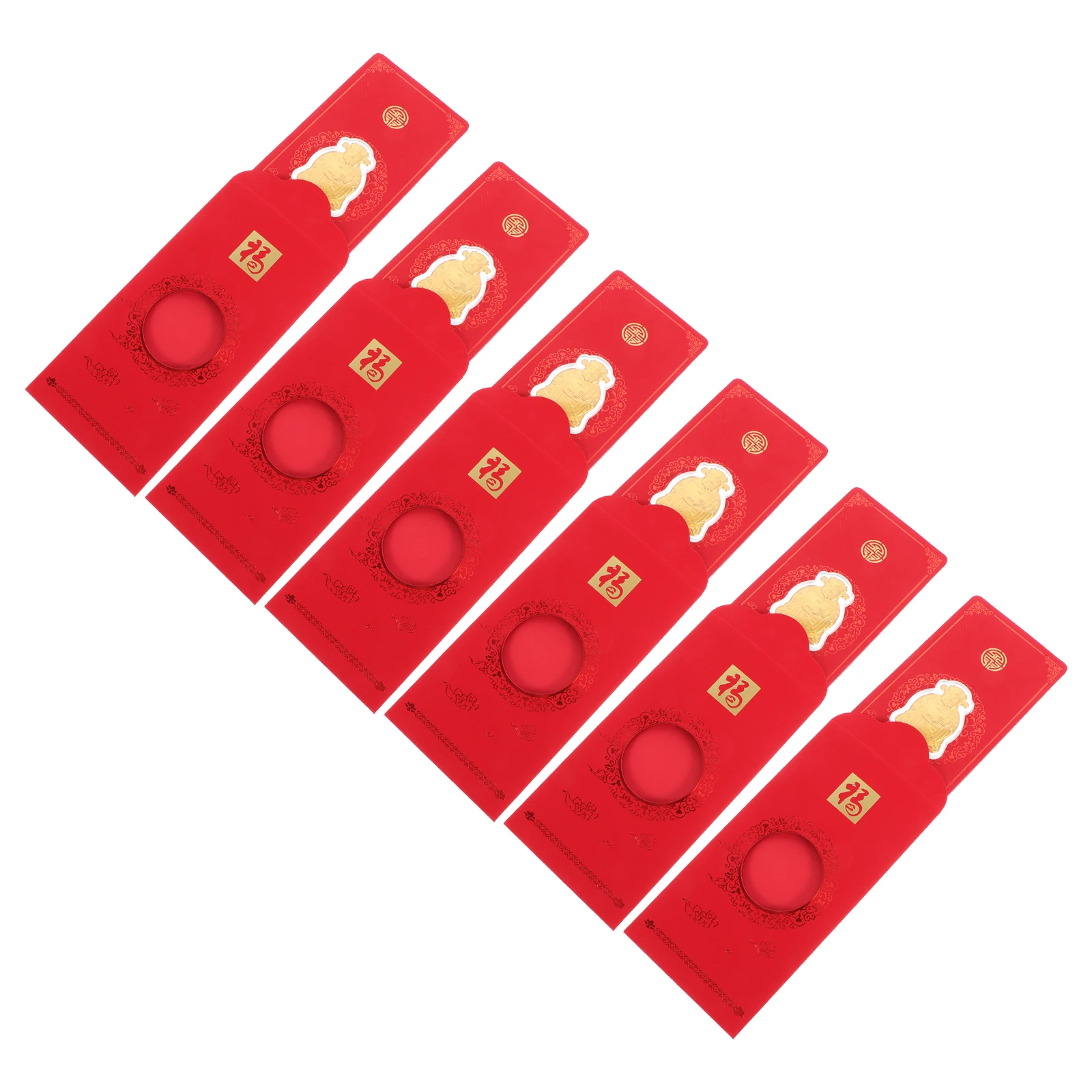 

6pcs Red Envelope Money Packet Tiger Leaf Lucky Bag Chinese Style Gift New Year Holidays Special Occasions