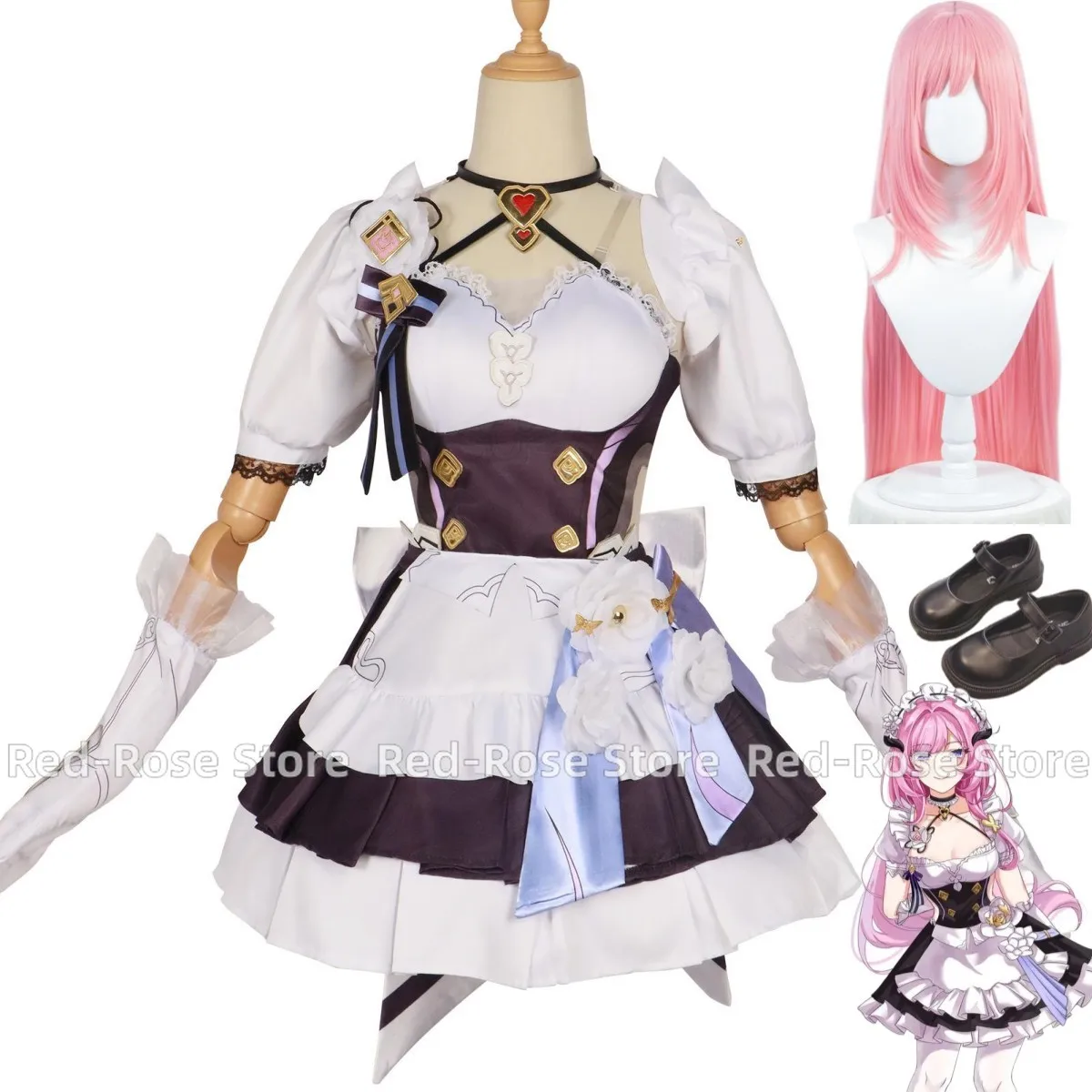 Anime Game Honkai Impact 3rd Elysia Cosplay Costume Star Rail Maid Dress Lolita Accessories Woman Sexy Kawaii Carnival Suit