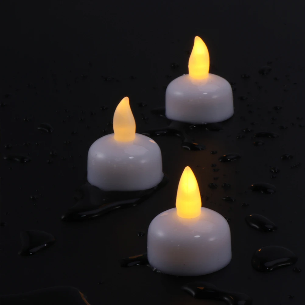 

2 Pcs Electronic Light Water Proof LED Lamp White Floating Candles Tea Lights