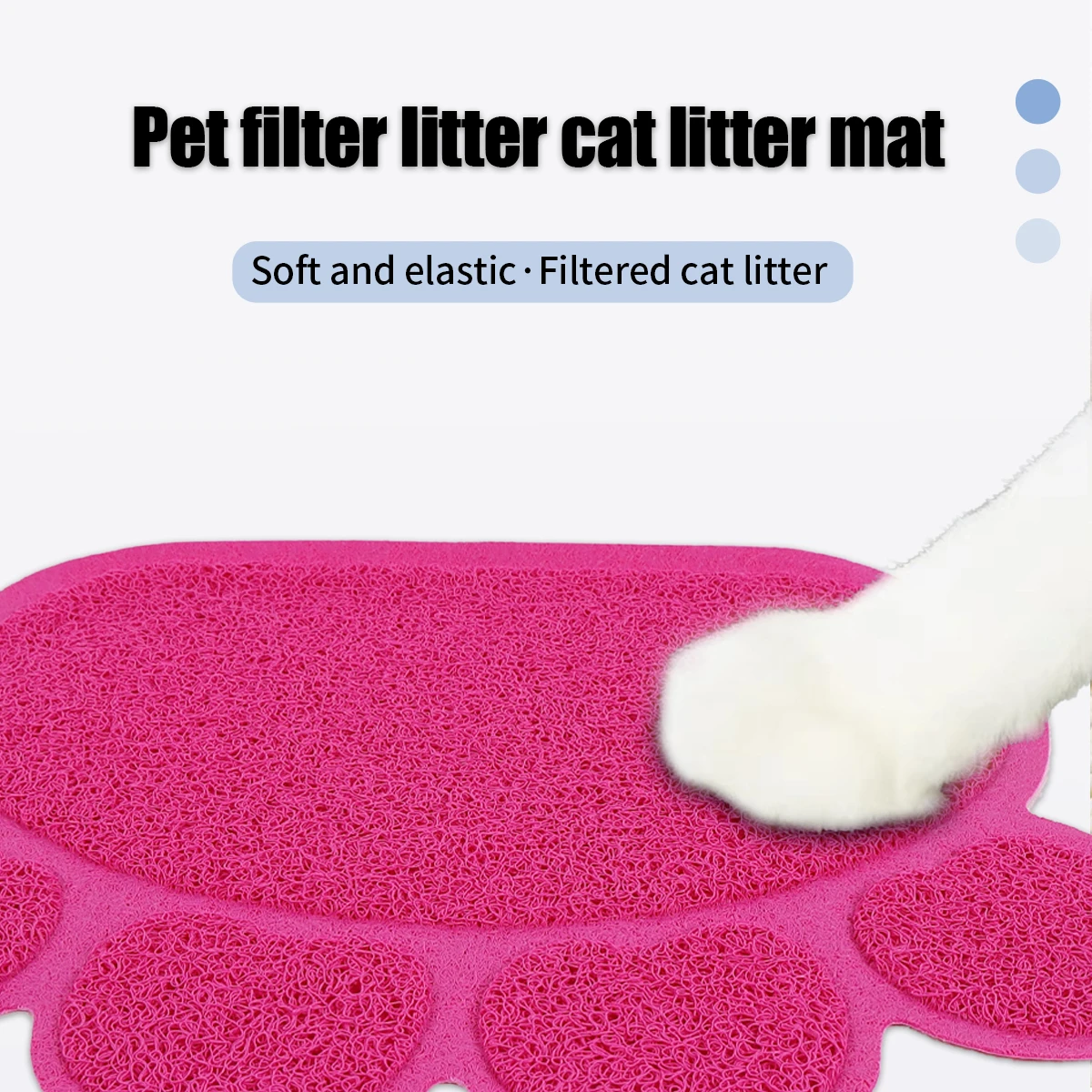 A cat claw shape waterproof pet cat and dog feeding mat, non-slip cat food mat, dog water bowl mat for indoor use