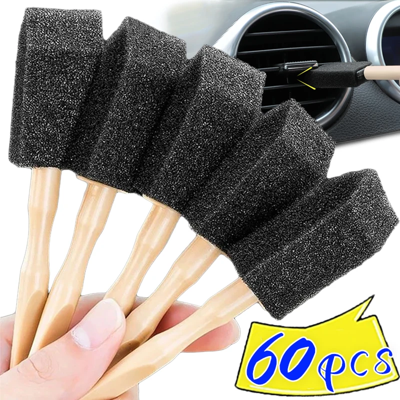 Car Air Conditioner Vent Cleaning Brush Interior Detailing Dust Cleaner Sponge For Dashboard Washing Brushes Auto Accessories