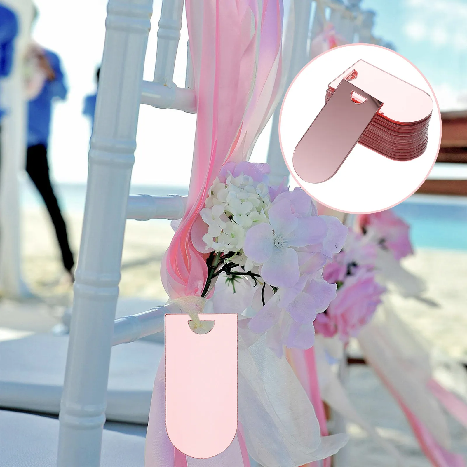 20-個のアクリルアーチ型予約席タグ空白の席札再利用可能な結婚式の椅子名札-diy-ウェディングパーティーの装飾