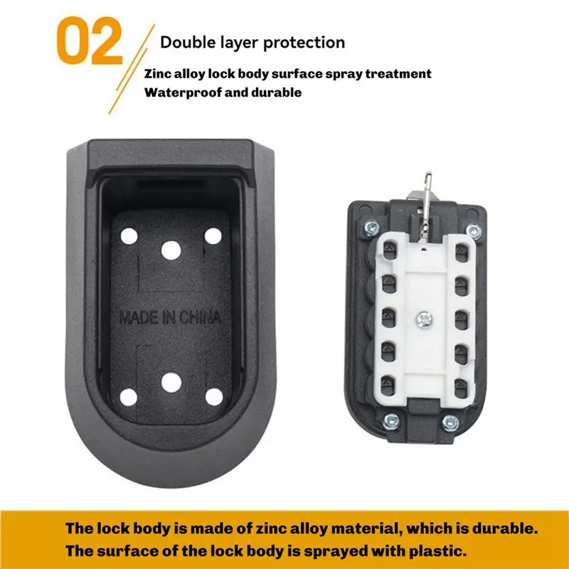 24-Hour Delivery 2X Wall Mounted Key Safe Box - Weatherproof 10-Digit Combination Lock, Storage For Home & Outdoor Us