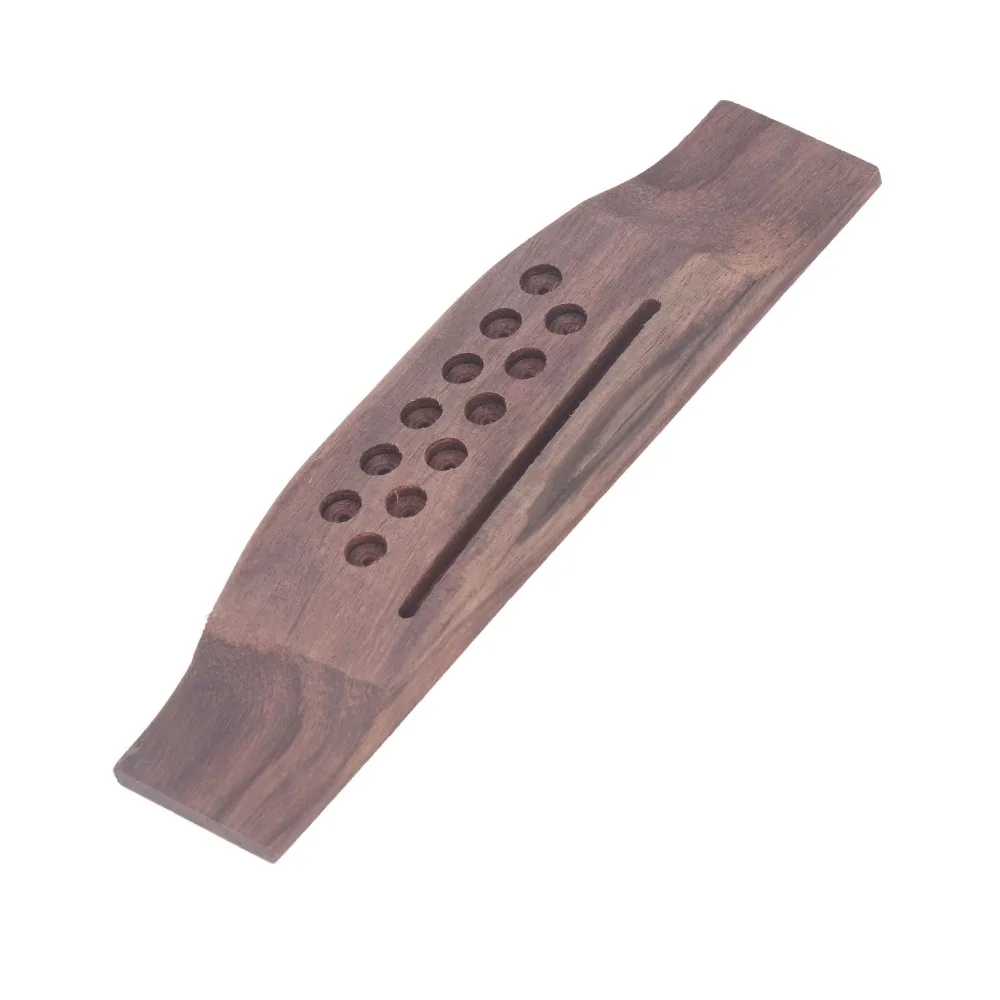 Handcrafted Rosewood Guitar Bridge Replacement Slotted Wood Color Rosewood Saddle Bridge Guitar Parts 12 String Acoustic Guitars