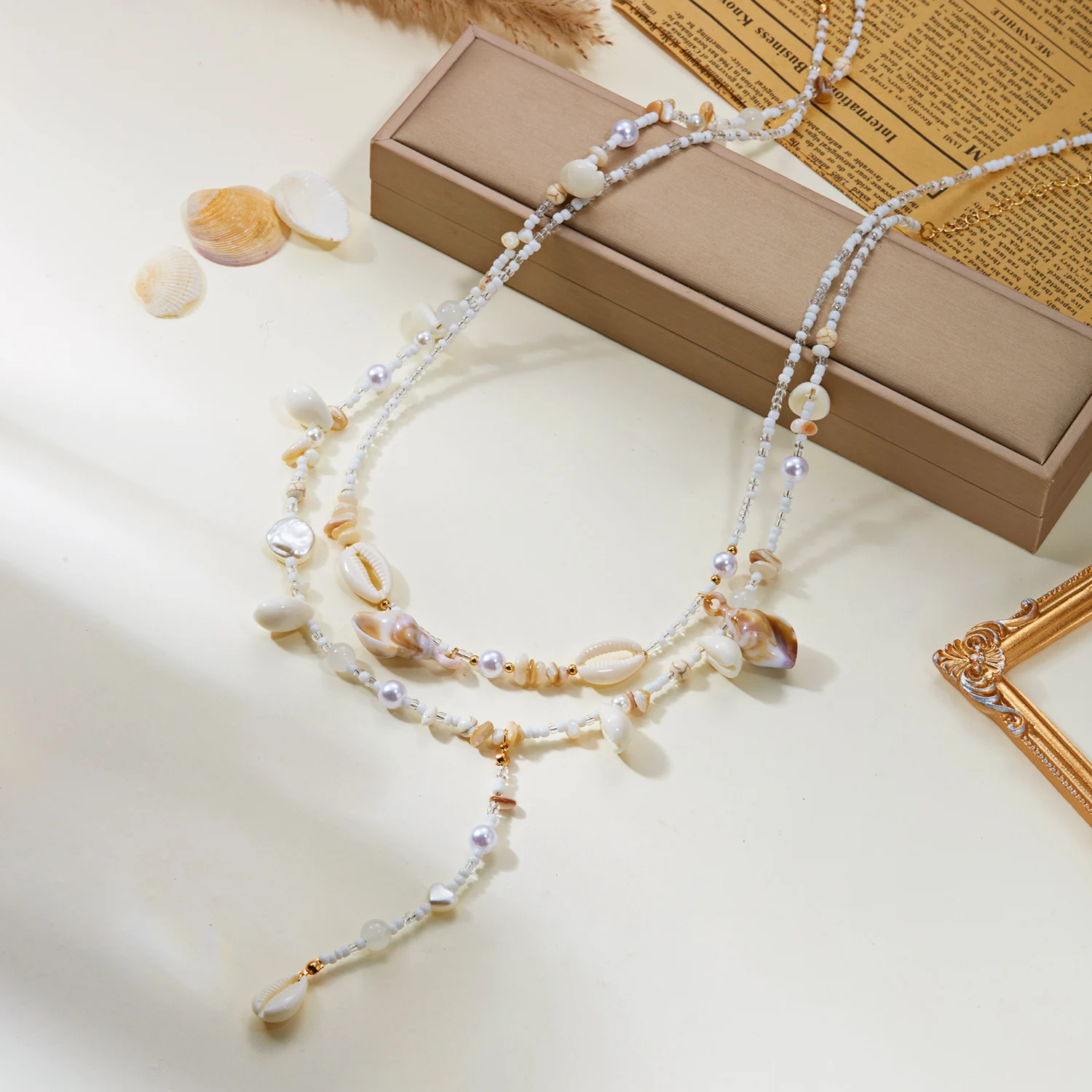 

Bohemian Imitation Pearl Tassel Waist Chain for Women Irregular Stone Rice Beads Shell Conch Body Chain Beach Bikini Jewelry