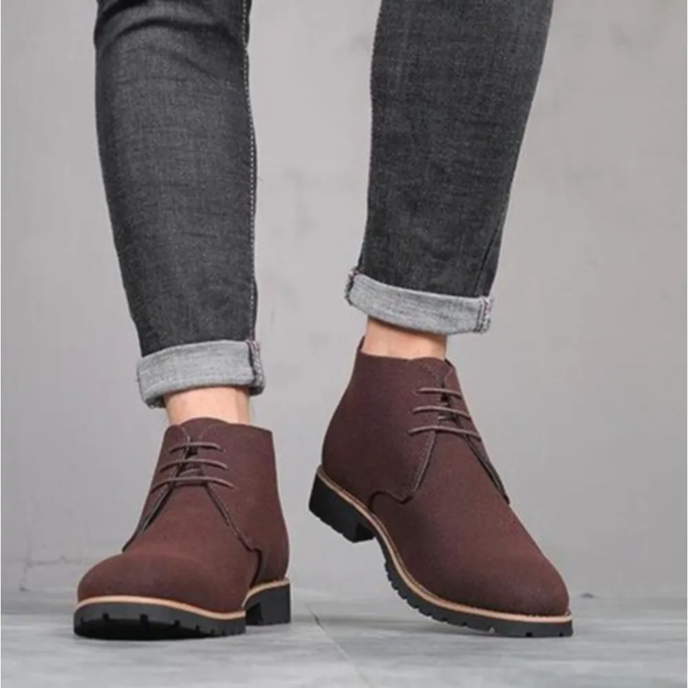 Ankle Boots Women's Autumn and Winter Pointed Casual Leather Boots New Front Lace-up Low Heel Large Size Matte Men's Shoes