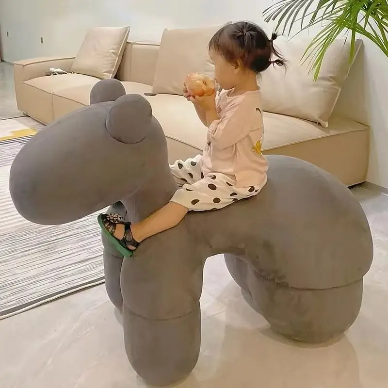 

Nordic Creative Pony-shaped Chair Cute Cartoon Animal Stool Simple Leisure Ottoman for Living Room Bedroom Home Decor Furniture