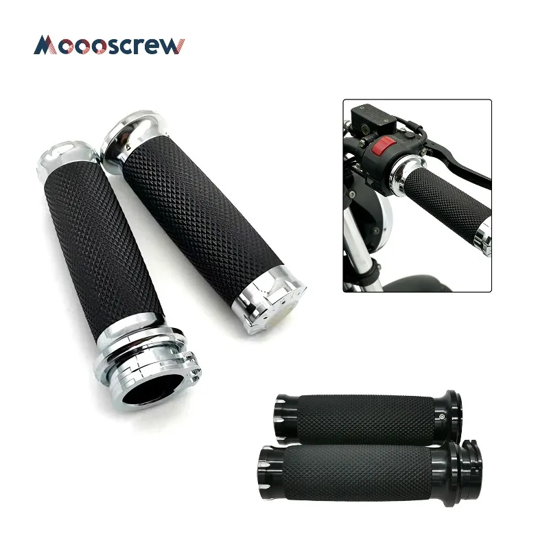 

Motorcycle Handlebar Grips 25mm Retro Non-slip For Custom Cruisers Compatible with Harley 883/1200