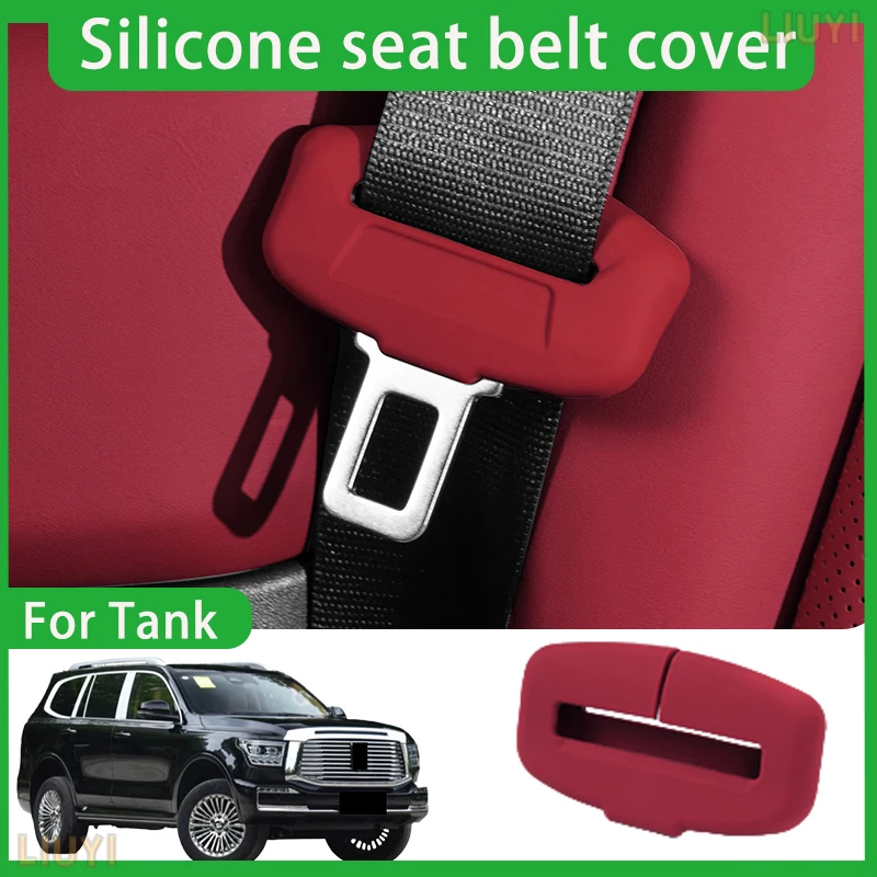 

For GWM Tank 300 400 500 700 800 Seat Belt Protective Cover Silicone Crash Cover Decorative Strip Car Interior Accessories