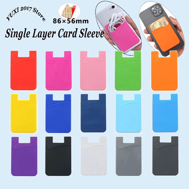 Hot Selling Silicone Single-layer Phone Card Holder Fashionable Phone Backpack Ultra-thin ID Card Holder Sticker Wallet