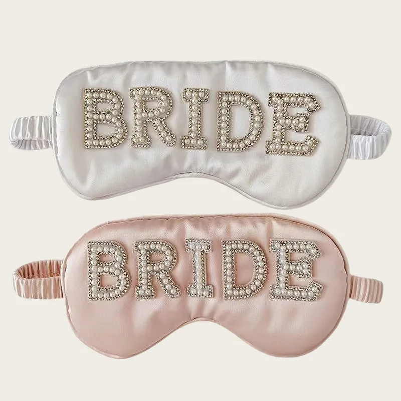 

Pearl Letter Eye Mask Sleep Blackout Suitable For Newlywed Parties, Bachelor Parties, Weddings