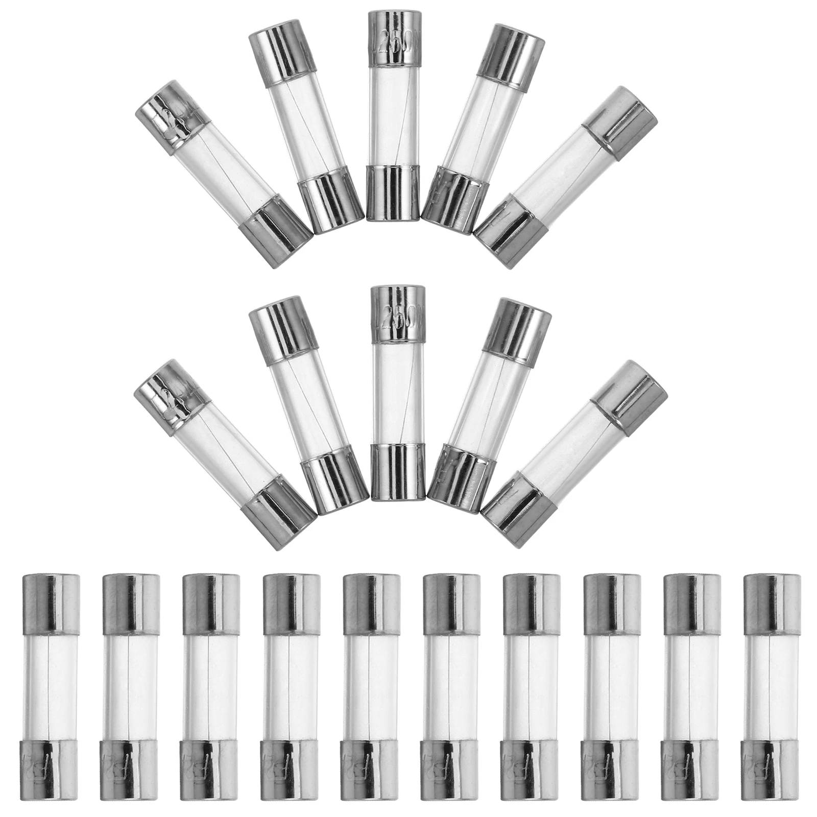 

20pcs Glass Fuse 5x20mm 6A High for Circuit Boards Home Equipment Mini Inline Auto IndustrialFuse
