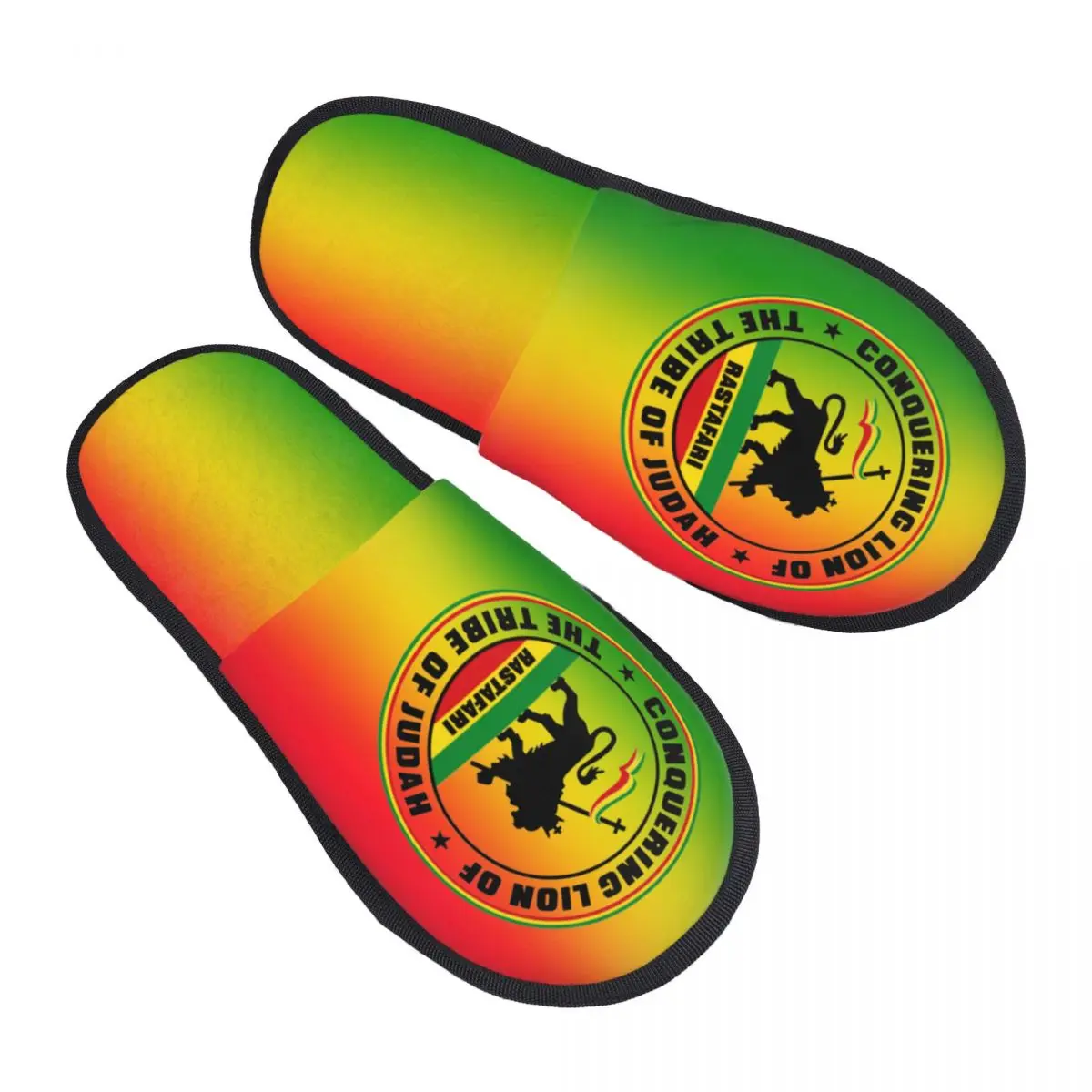 Rastafari Rasta Flag Lion Of Judah Home Cotton Slippers Anti-skid Jamaica Color Cozy Memory Foam Slides Bedroom