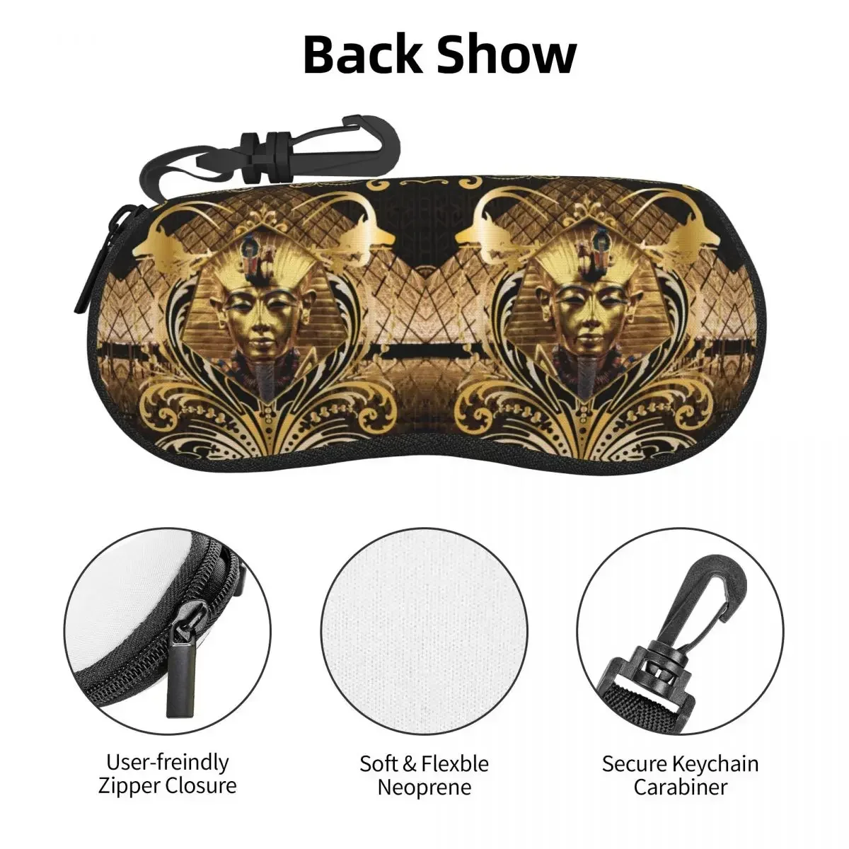 مخصص الذهب مصر القديمة الله فرعون الملك توت شل النظارات حامي حالات الأزياء مكبرة حالة الأسطورة المصرية نظارات حقيبة