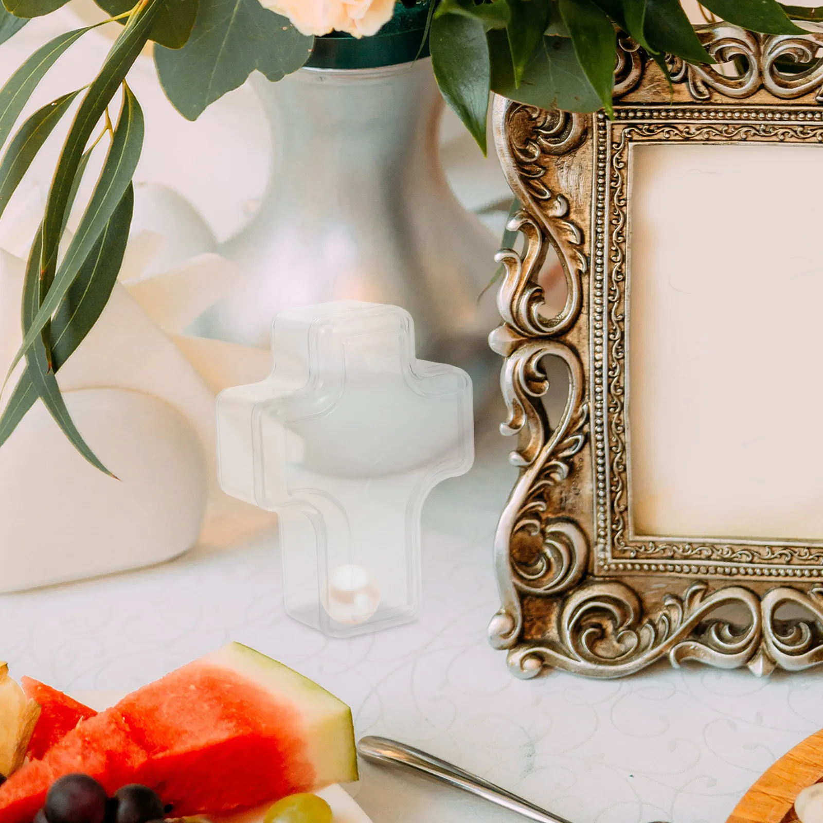 

4Pcs Clear Cross Shaped Jewelry Organizer Box Transparent Plastic Storage Case for Travel Home Use Pendant Bracelet Holder