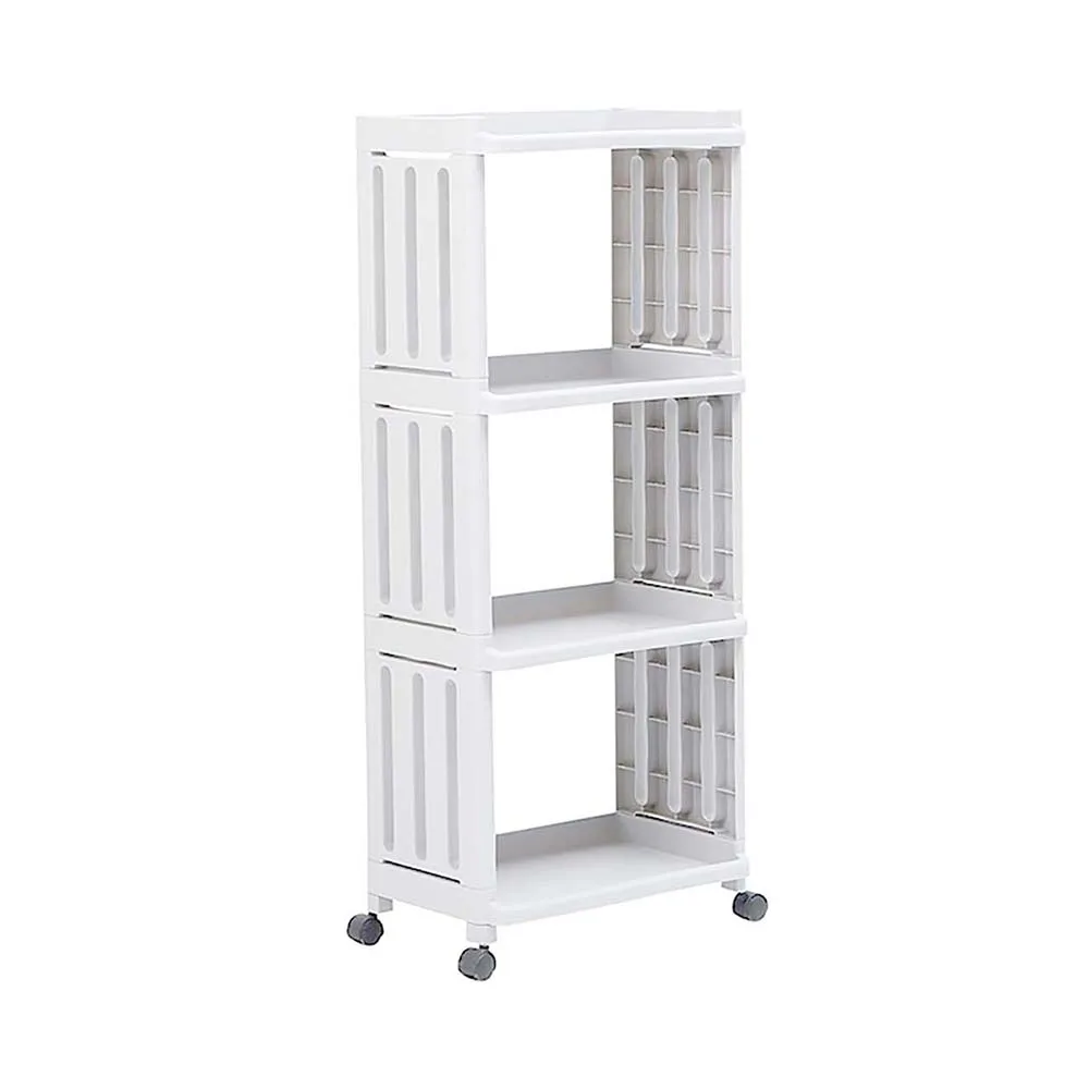 

Bathroom Toilet Side Gap Multilayer Plastic Organizer Trolley with Wheels Sundries Roll Paper Storage Container Household Rack