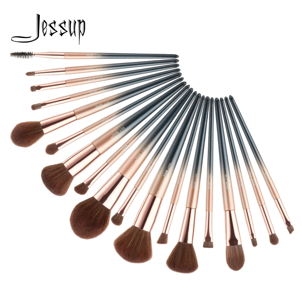 Jessup makeup-brushes-set 18pcs Beauty Brush Kit T264 Cosmetic bag CB006 pincel maquiagem Powder Eyeshadow Blending Brush