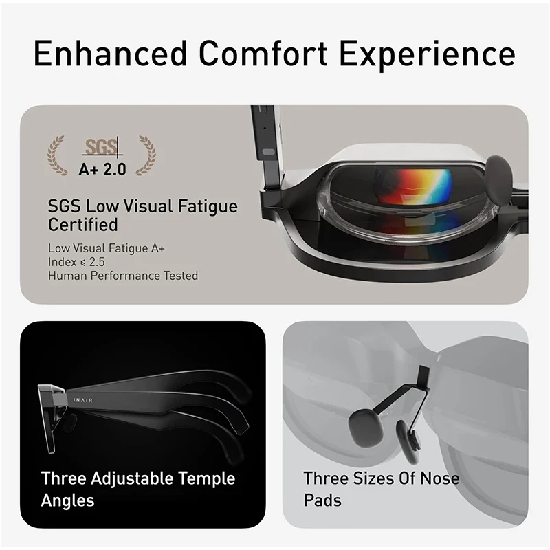 INAIR 2 PRO AI gafas AR inteligentes pantalla de 135 "120Hz, calidad/interruptor Virtual/pantalla múltiple y gafas de modo ultraancho para Smartphone PC