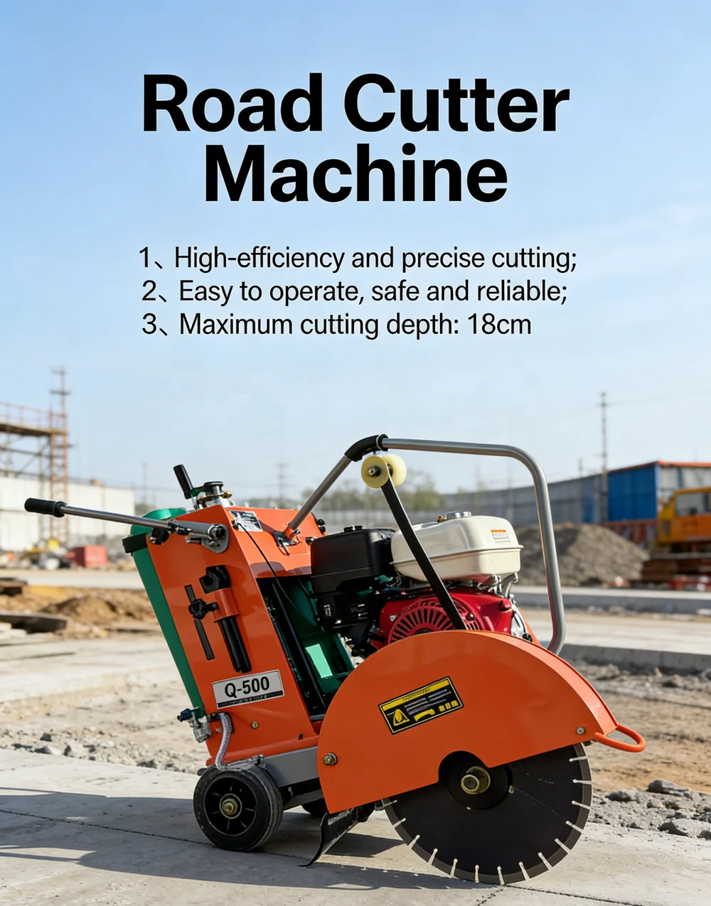 a for 180mm Depth  Engine Concrete Asphalt Cutter Road Cutting Machine with Motor