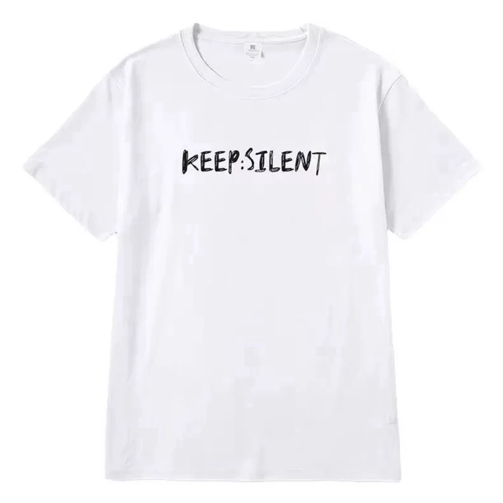 2026 Kpop Korean Trend Stars Same Style Ling-orm KEEP SILENT Y2k T-shirt Fans Women Men Summer Oversized Cotton Printe T-shirt