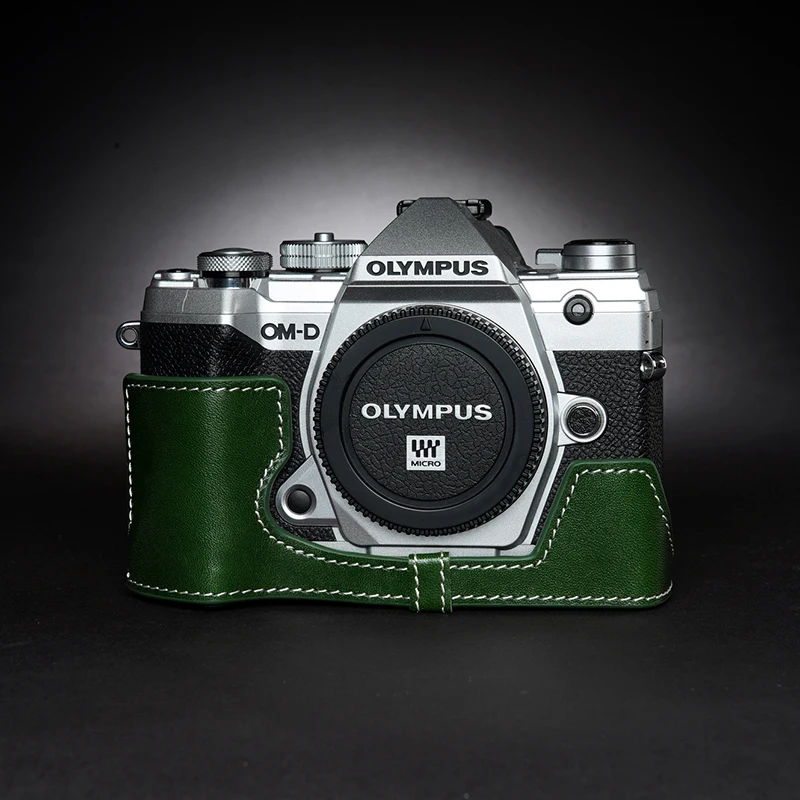 Wysokiej jakości ręcznie robiony futerał na aparat z prawdziwej skóry do OLYMPUS OM-5 EM5Markiii