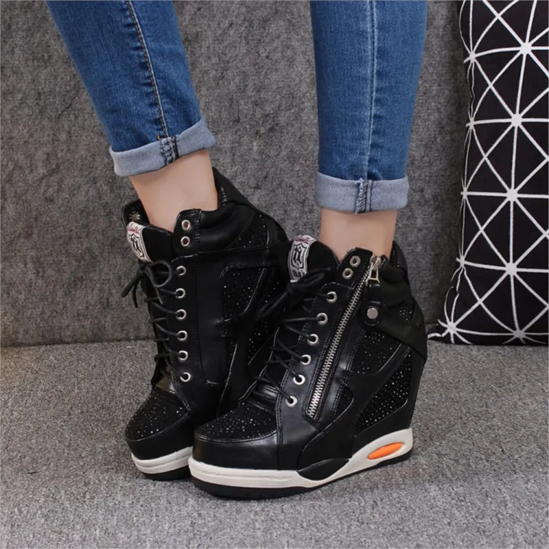 shoes Women\'s Sneakers With Platform Woman Shoes Luxury Wedge Basket 2023 Womens Trainers Thick Fashion High Casual Running Low