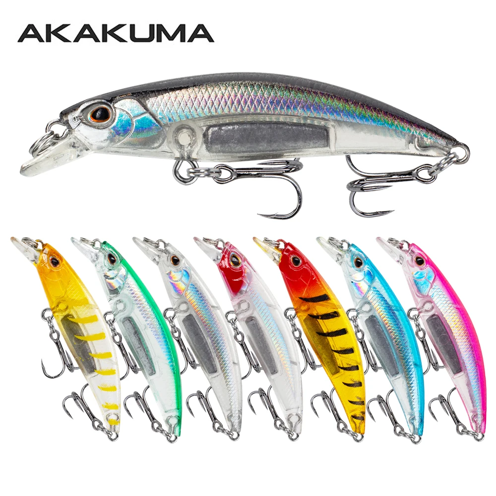 8 Stück 6,7cm/6,3g Minnow Sinkköder Künstlicher Köder 3D-Augen Schwimmköder 8 Farben Crankbait Harter Köder mit Dreifachhaken