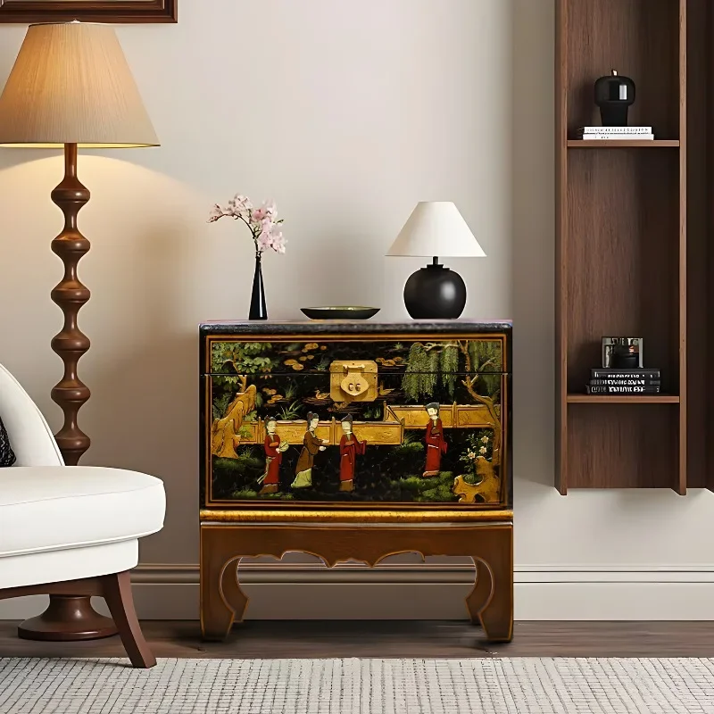 YS35 French Chinese style edge table, rosewood, ebony, white pear wood, rosewood, nice wood white section pine, cream
