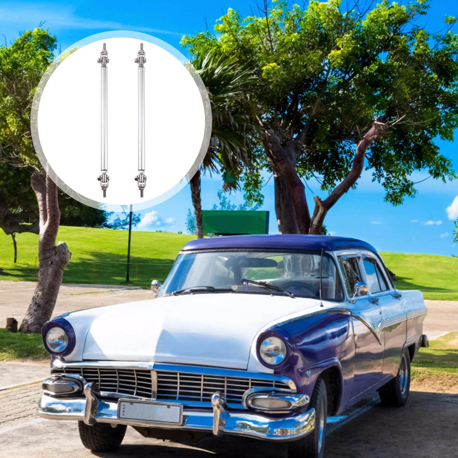 2 قطعة قابل للتعديل سيارة الجبهة حافة مصد السيارة قضبان الفولاذ المقاوم للصدأ سبائك الألومنيوم تمديد دعم الفاصل حامي ل العالمي