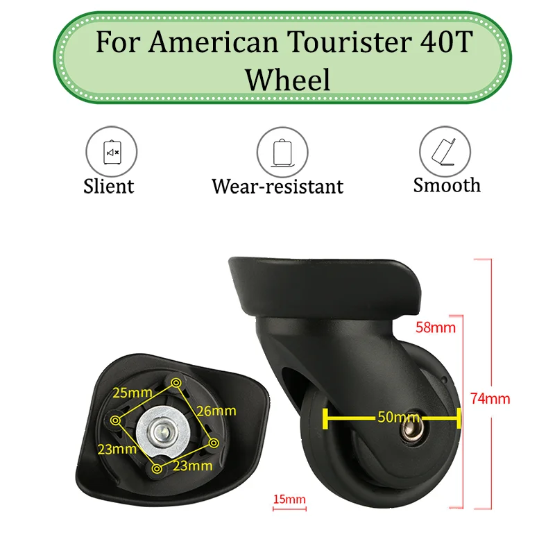 

For American Tourister 40T Universal Luggage Wheel Mute Wear-resistant Push-pull Smooth Luggage Replacement Accessories Wheels