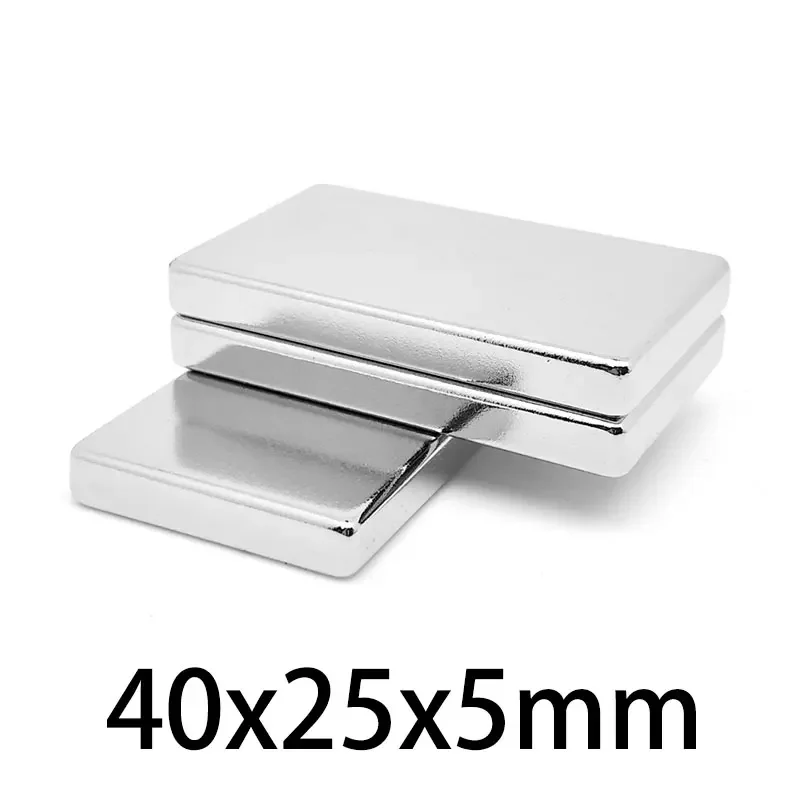 1/2/5/10PCS 40x25x5mm N35 Super Cuboid Block Magnets 40x25x5 mm Neodymium Magnet Permanent NdFeB Strong Magnetic 40*25*5 mm