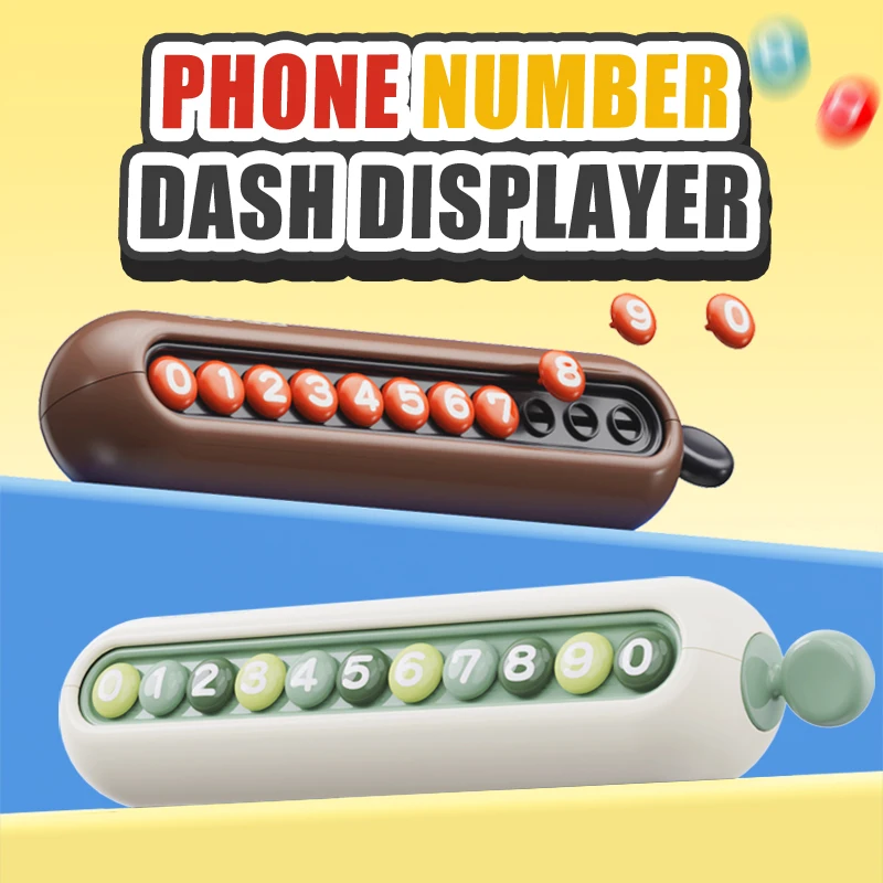 Dual 2 Numbers Phone dash displayer Car Temporary Parking Number Plate Mobile Num Card dashboard Interior Decoration Accessories