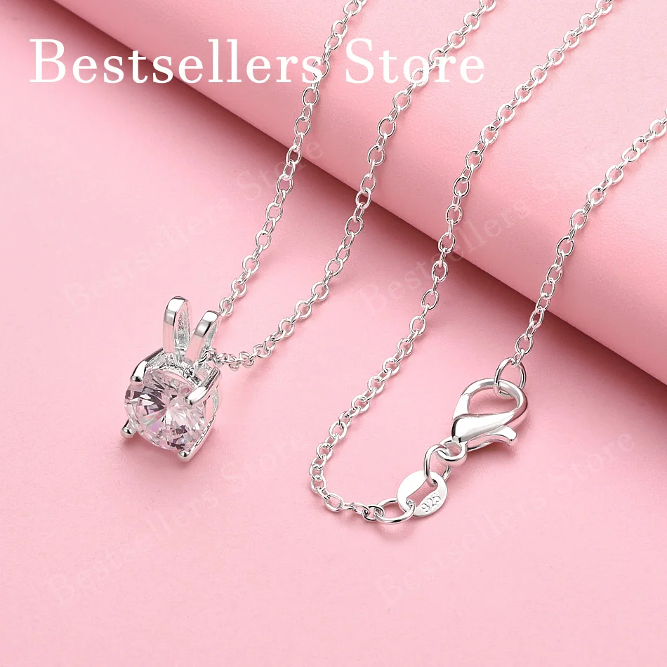 

Роскошное изысканное ожерелье с подвеской в виде наручников из серебра 925 пробы с цирконами, длина 16-30 дюймов, для женщин, модные свадебные украшения.