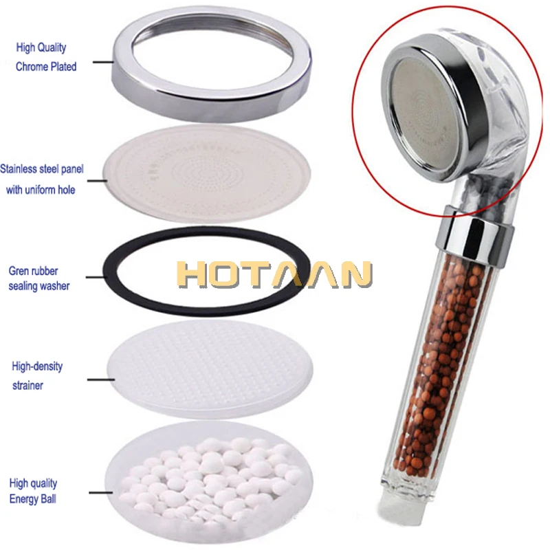 crystal Anion spa Hand hold Bathroom hand shower shower head Filter Pressurize Saving Water. Bathroom Accessories YT-5103