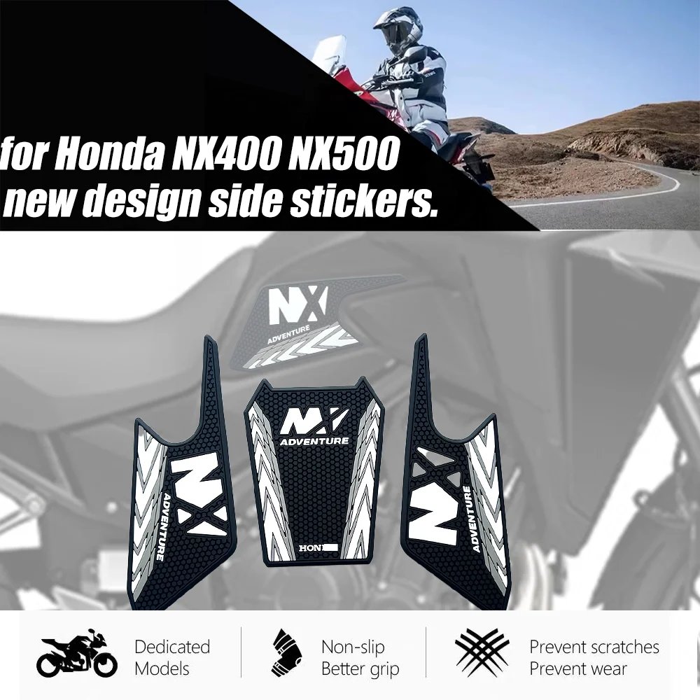 

for Honda NX400 2024 NX500 2023+ non-slip stickers, fuel tank protective stickers, knee non-slip pads, new design side stickers.