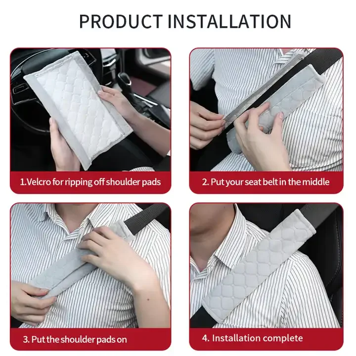 2Pcs Car Comfortable Seat Belt Cover Adjustable Plus Car Safety Belt Cover Shoulder Pad for Adults Kid Car Interior Accessories