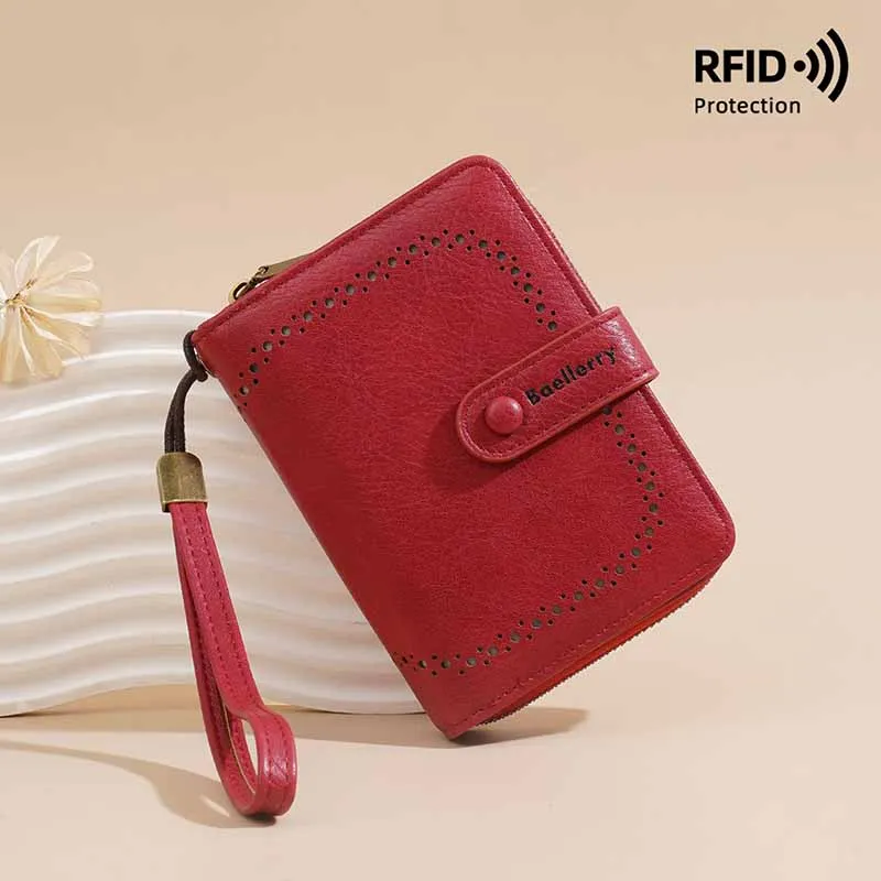 

New Suede Leather RFID Small Women Wallet Luxury Card Holder Brand Designer Multipurpose Zipper Coin Short Purse 2025 Cartera