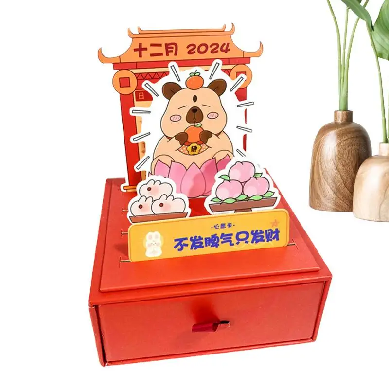 Cute Desk Calendar Desk Calendar 2025 Lucky Calendar With Small Drawers Desktop Ornaments Creative For Home Decoration