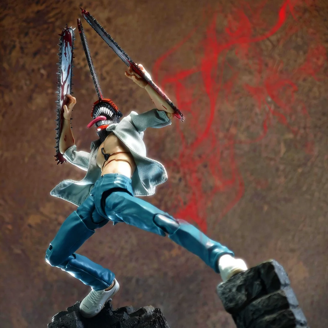 Chainsaw Man Shf Anime Handmade Clothes Denji White Shirt Built In Iron Wire Is Suitable for 1/12 Toy view 5