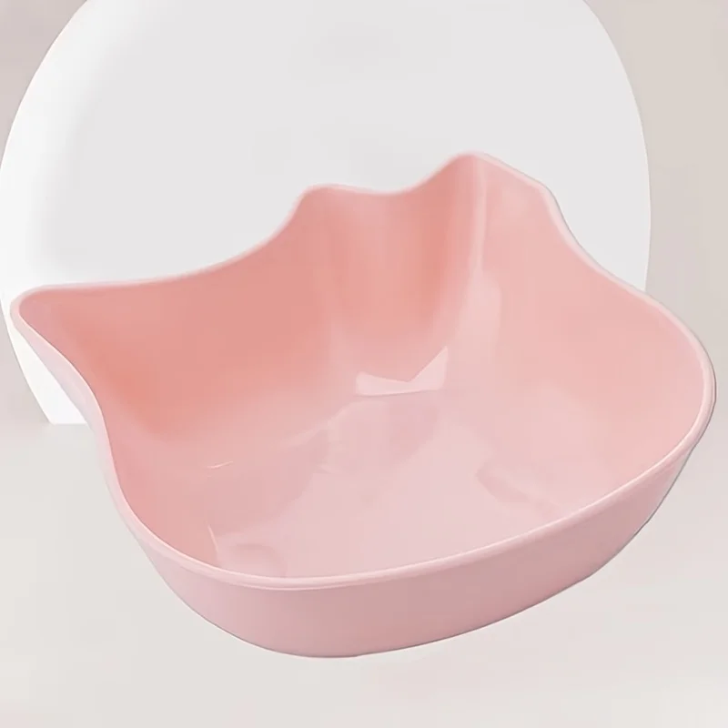 1pc Random Color Cat Feeder Bowl, Plastic Cat Food Bowl Water Bowl Cat Utensils For Feeding Drinking Supply