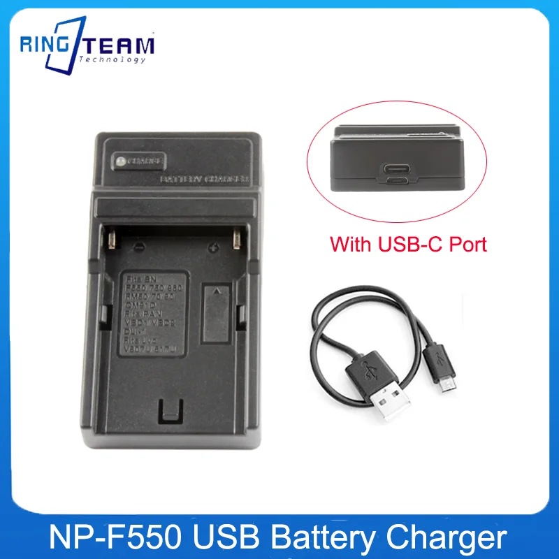 With USB C /TYPE-C Port NP-F550 USB Charger For Sony NP-FM50 F570 F750 F960 F970 QM91D FITS PAN VBD1 Battery