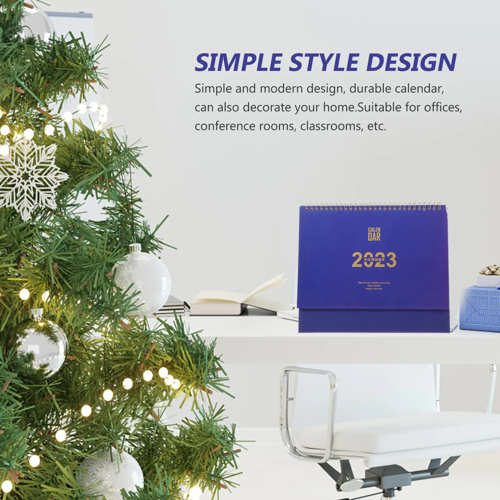 

Thick Paper Iron Coil Bound Standing Desk Calendar Monthly Planner with Birthday Holiday Reminders Modern Office Home Decorative