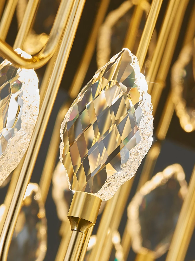 غرفة المعيشة الفاخرة كريستال الثريا الرجعية الحد الأدنى الراقية غرفة نوم غرفة الطعام الإضاءة 2025 نمط جديد الإضاءة الفاخرة #5