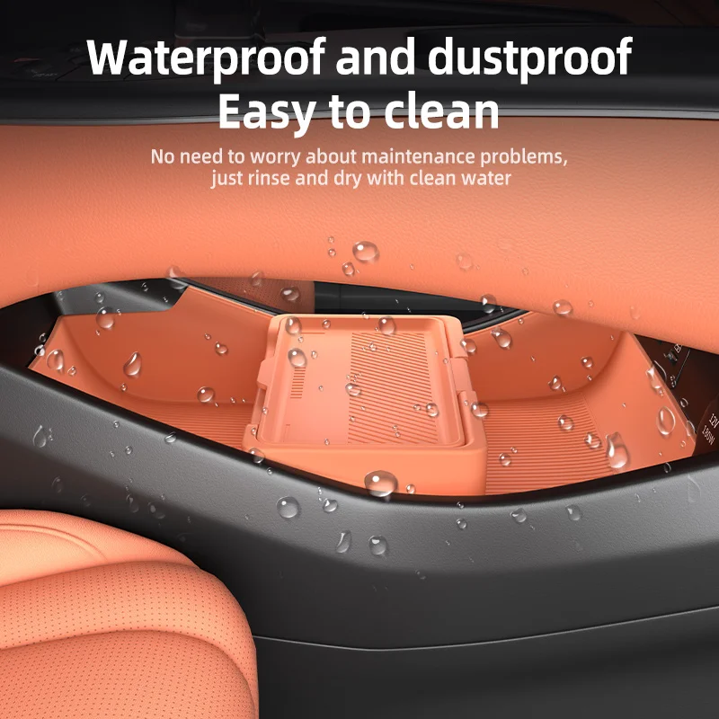 2025 For BYD Sealion 7 Silicone Center Console Below Storage Box Central Control Organizer Mat Car Interior