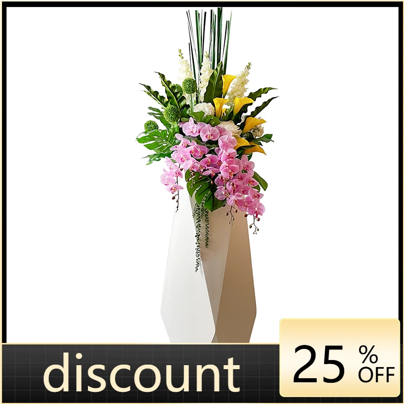 LMM creative geometric rhombus floor-to-ceiling large vase insert simulation flower art FRP flower ware