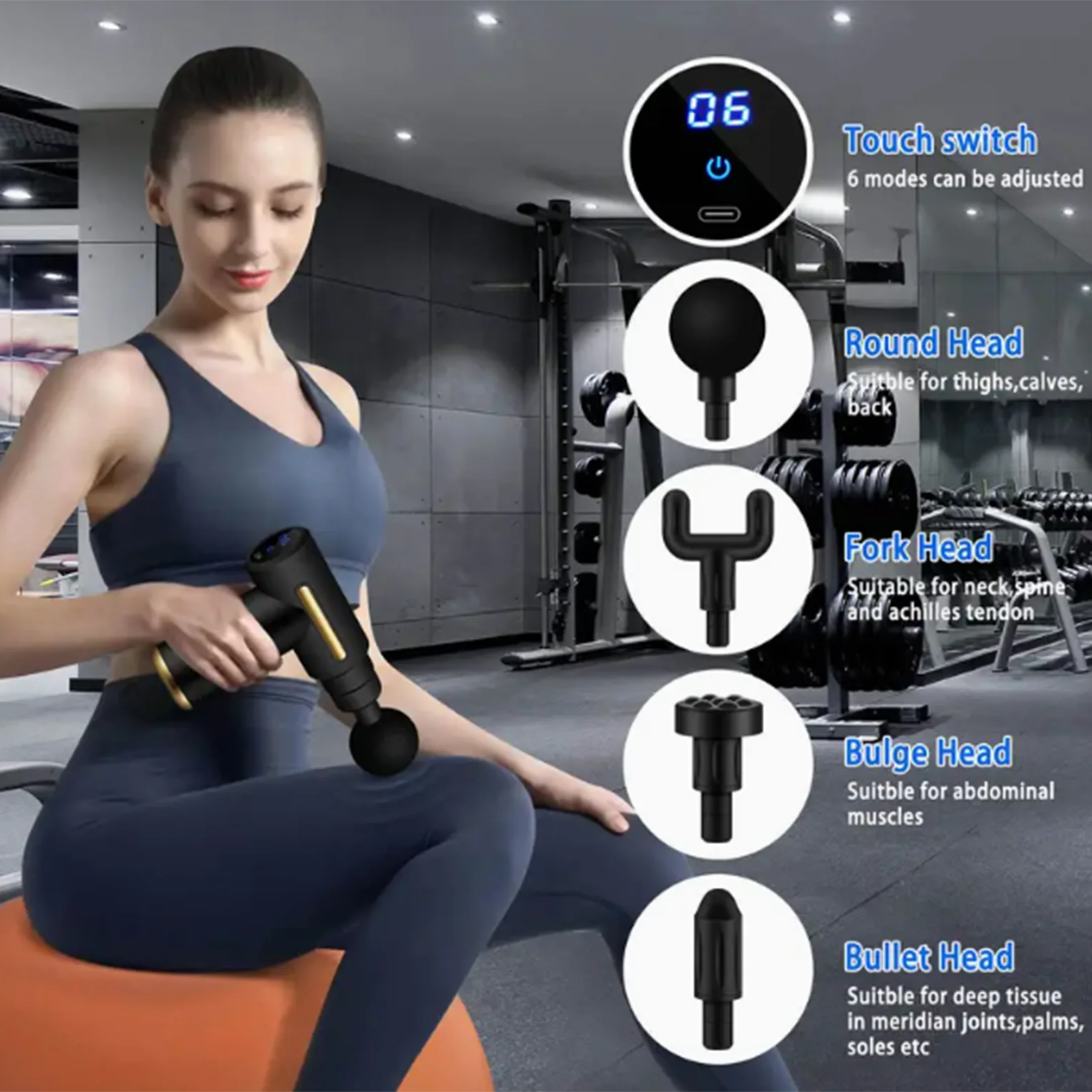 

Portable electric fascia gun | Deep tissue massage Relax after super professional exercise