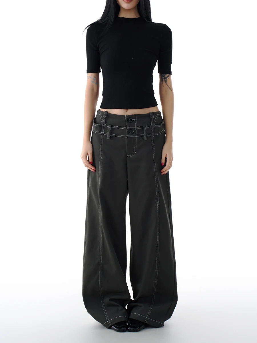 

ZHISILAO новые винтажные мешковатые джинсы с высокой талией, женские свободные широкие прямые джинсовые брюки полной длины, уличная одежда 2025