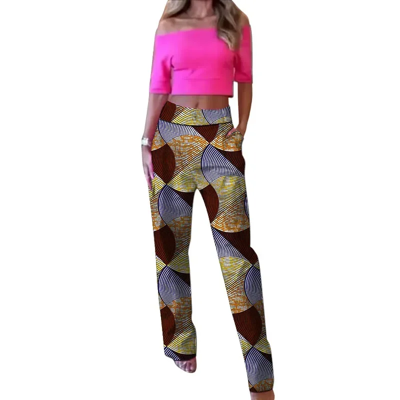 

African Print Women's Straight Pants Women New Summer Thin Slim Temperament Female Ankara Outfit