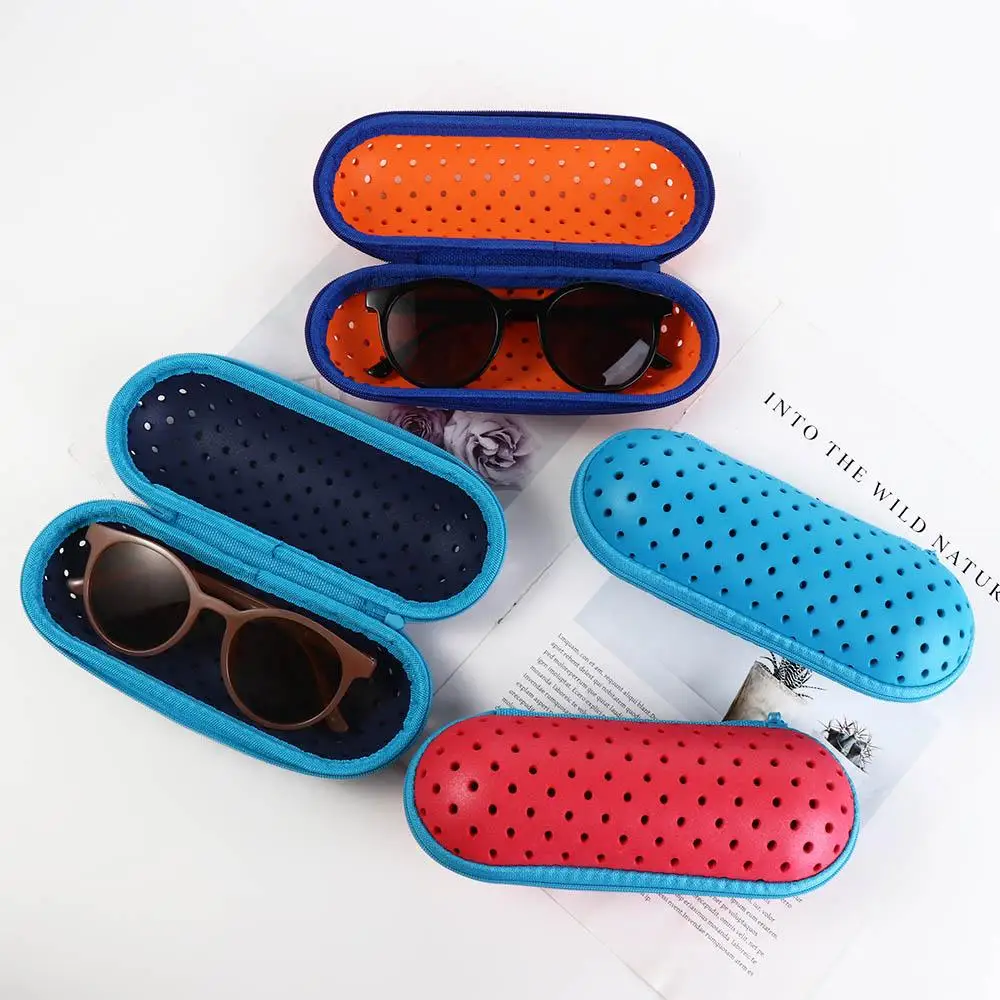 Hollow Swim Goggle Case EVA Lightweight Glasses Protective Case with Carabiner Portable Swimming Goggles Storage Box Women