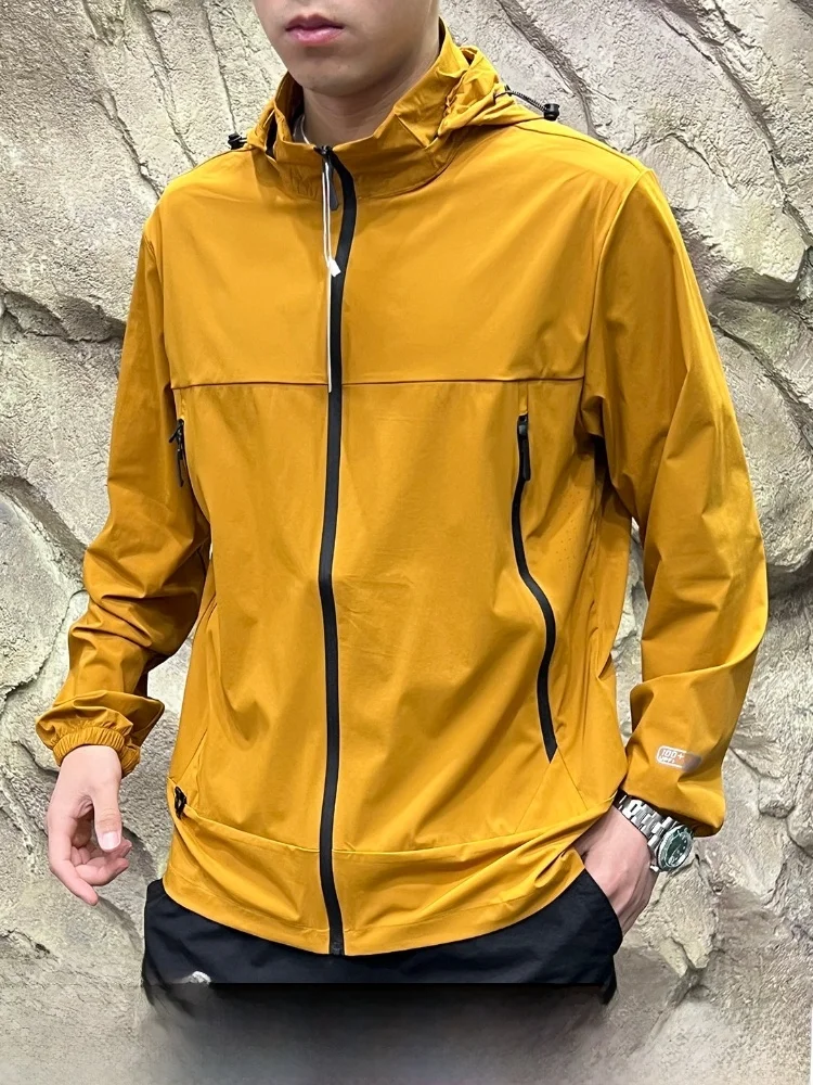 

High-End Laser-Pierced Men's Jaet Qui-Drng Breathable Underarm Detachable Cap Skin Clothes Spring Summer Casual Sle